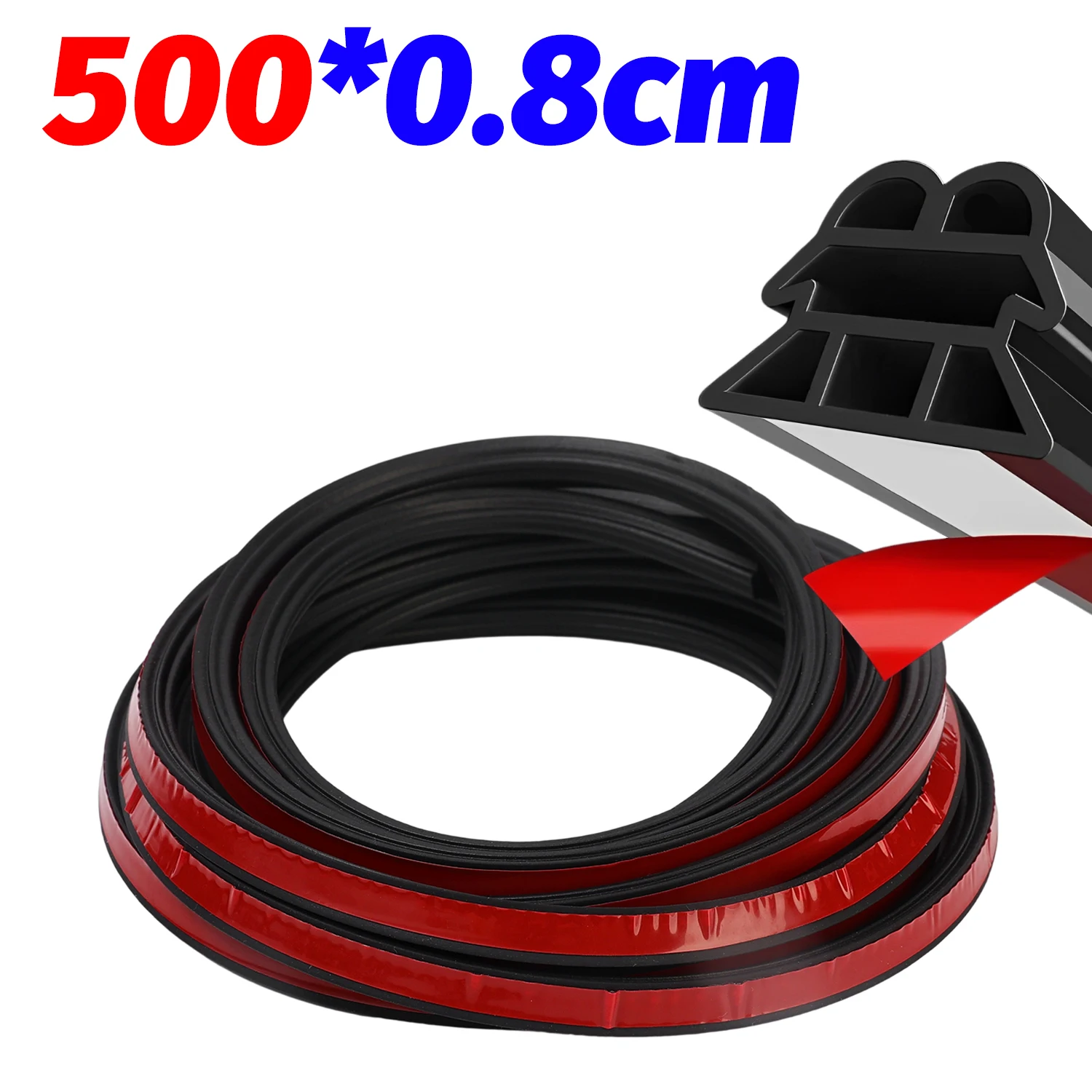 3-Layer Car Sealing Strip 1/5/10M Auto Truck Door Frame Seams Corners Waterproof Sound Insulation Noise Reduction Rubber Strip: WHITE