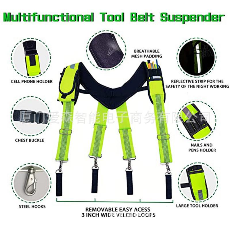 Mannen Bretels Heavy Duty Band X Bretels Verstelbare Werk Schorsing Rig Slots Timmerman Elektricien Klassieke Clips Tool Riem