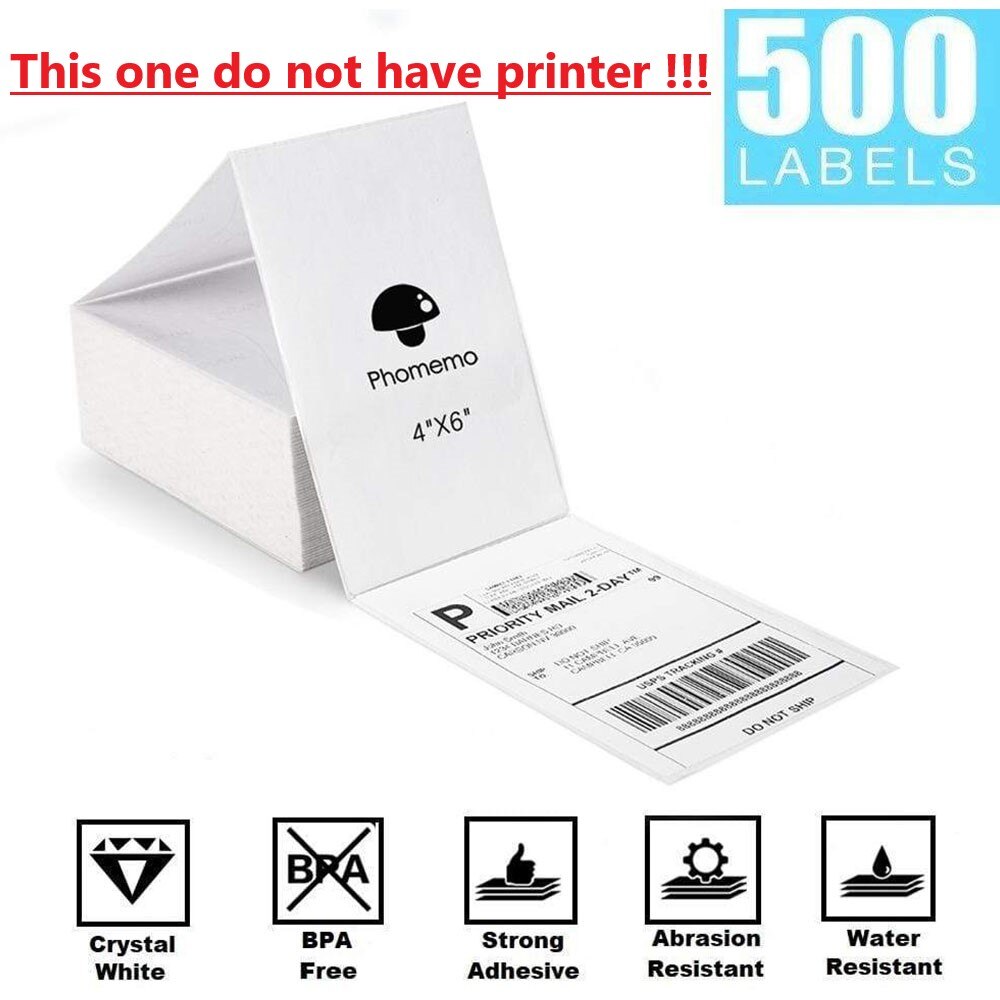 4x6 Thermal Direct Label,Pack of 500 Fan-Fold Labels, Permanent Adhesive, Commercial Grade Thermal Labels: Only Fold paper