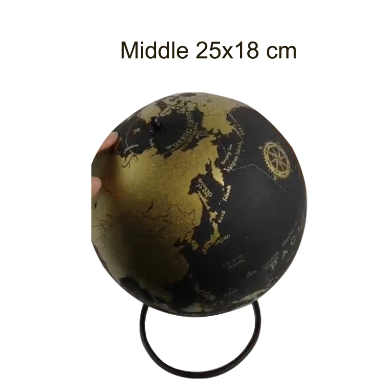 Middle Golden Cork Wood Tellurion Golden Globes Marble Maps Home Office Decoration World Map Inflatable Training Geography Map