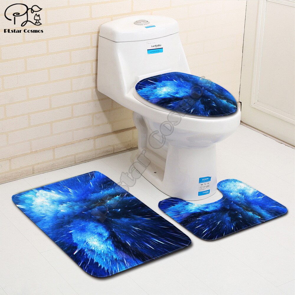 Galaxy Patroon Grappige 3D Gedrukt Badkamer Voetstuk Tapijt Deksel Wc Cover Badmat Set Stijl-3