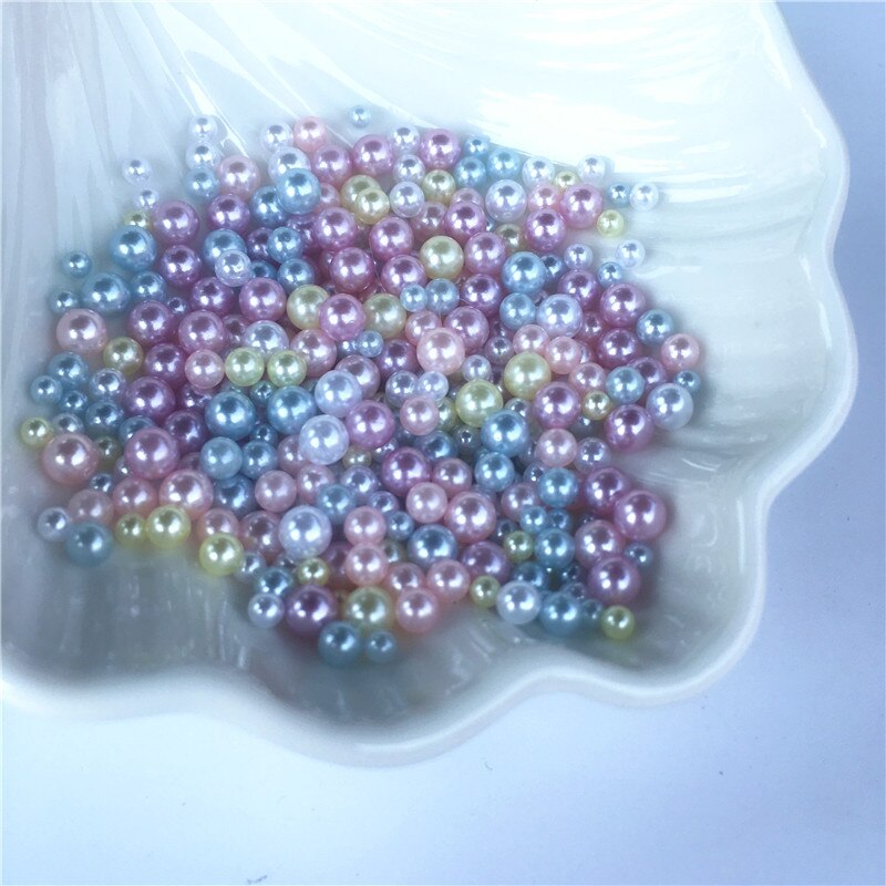 2.5-5mm blandade pärlor självhäftande kristalllim uv-harts lim simulering pärl tätningsfyllmedel 500 st: 10