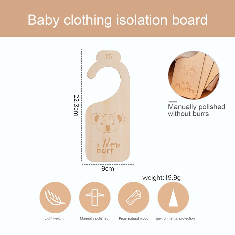 11Pc Baby Closet Dividers Wardrobe Labels Milestone For Infant Clothing Baby Shower Wooden Nursery Decor Signs Organization