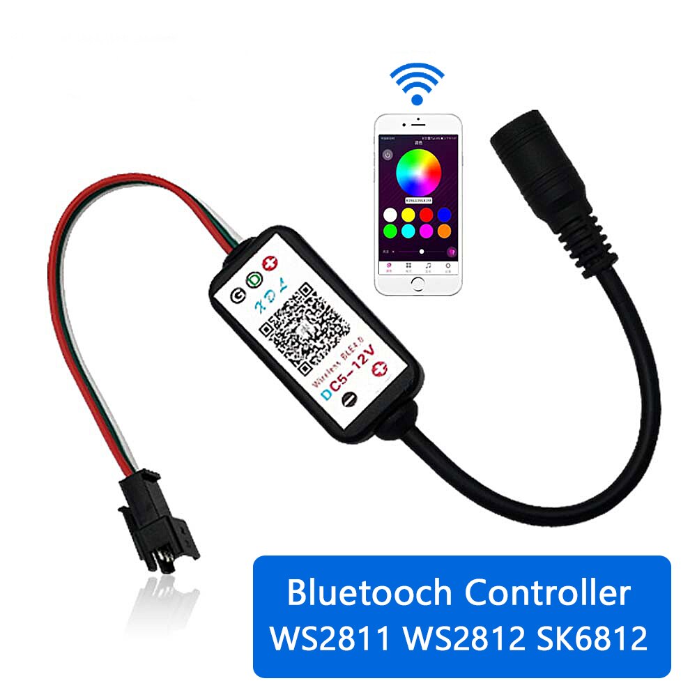 DC5-12V 192W 3Pin Pixel Smart Ic Rgb Led Bluetooth Controller Voor WS2811 WS2812 SK6812 Strip Licht