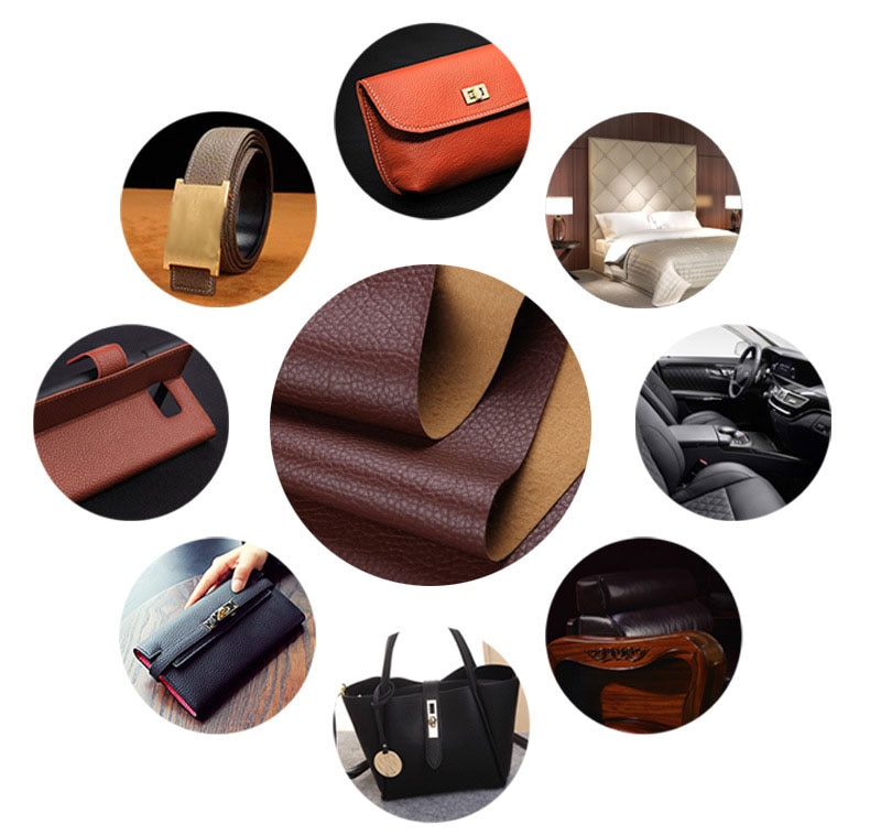 50*135cm PU Litchi Pattern Faux Leather Fabric Artificial Synthetic Leather DIY Sewing Bags Belt Sofa Leather Decor Material