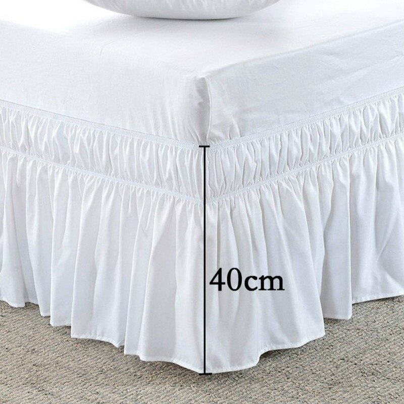 Pastoralen Stil Fit Bettdecke Königin Bett Rock Kräuselte Bett Röcke Hotel Bett Shirts Elastischen Bett Rock Staub Rüschen