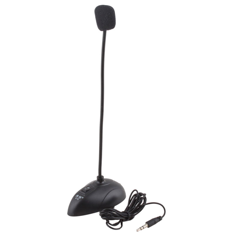 ! 3.5mm Mini Studio Speech Mic Microphone Stand for PC Desktop Notebook