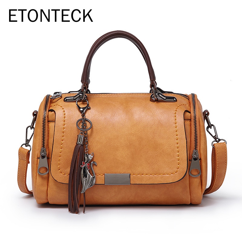 ETONTECK Mode Vrouw Bag Schoudertas voor Dames Retro PU Lederen Handtas Vrouwelijke Kwastje Rits Crossbody Tassen