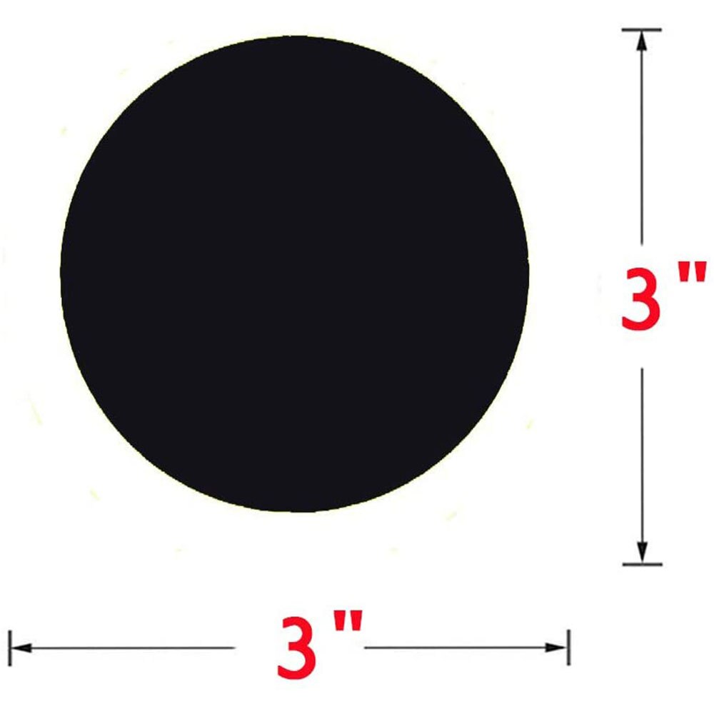 Permanent Adhesive 3" Round Black Color Coding Dot Labels Large Stickers Target Repair Pasters Dots Writable Surface 250 Pcs