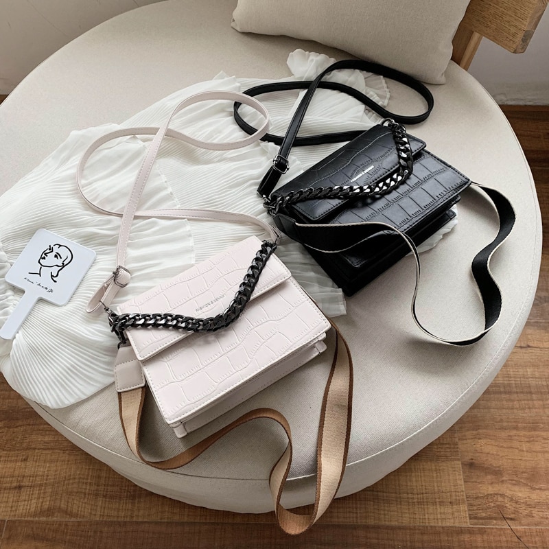 Jin mantang ketting damestas casual schoudertas messengertas effen kleur leren moedertas damestas