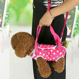 Venxuis Dot imprimé sac de transport pour animaux de compagnie pour petit chien sac de transport de voyage chien mignon fournitures pour animaux de compagnie doux chiot confortable sac à main pour animaux de compagnie: Rose / 27x24 cm