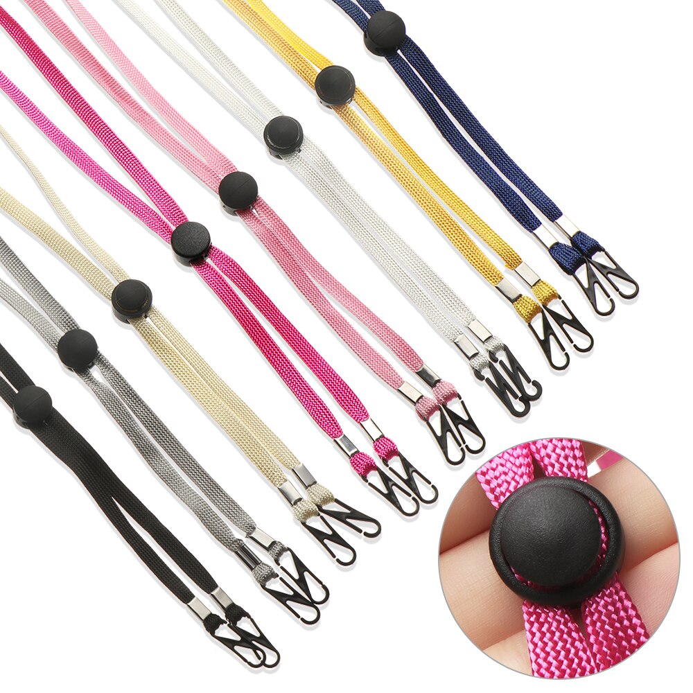 1Pc Verstelbare Anti-Verloren Gezichtsmasker Lanyards Lichtgewicht Antislip Opknoping Hals Bandjes Hat Winddicht Touw oren Protector
