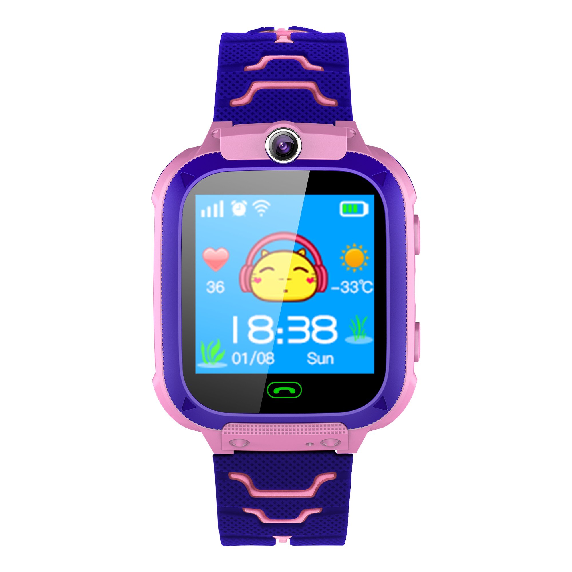 Kinderen Telefoon Horloge Twee-Weg Gesprek Smart Horloge Voor Positionering Intelligente Energiebesparende Horloge Roze Blauw