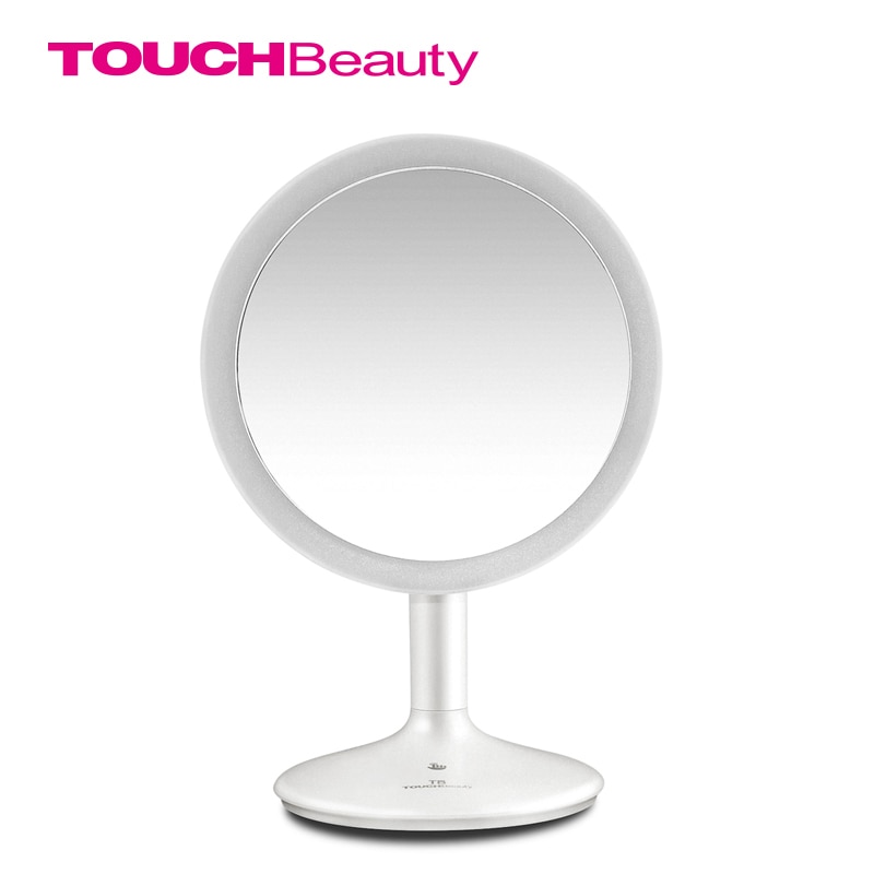 TOUCHBeauty LED Make-Up Spiegel, 5X Vergrotende Spiegel, 90 Rotatie, Spiegel met 21 led-verlichting, oplaadbare Cosmetische Spiegel