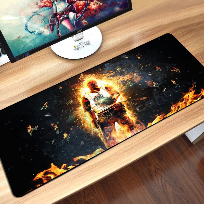 MousePad CS GO Print Overlock Edge PC Computer Gaming Mouse Pad XXL Rubber Mat For League of Legends Dota 2 for Boyfriend