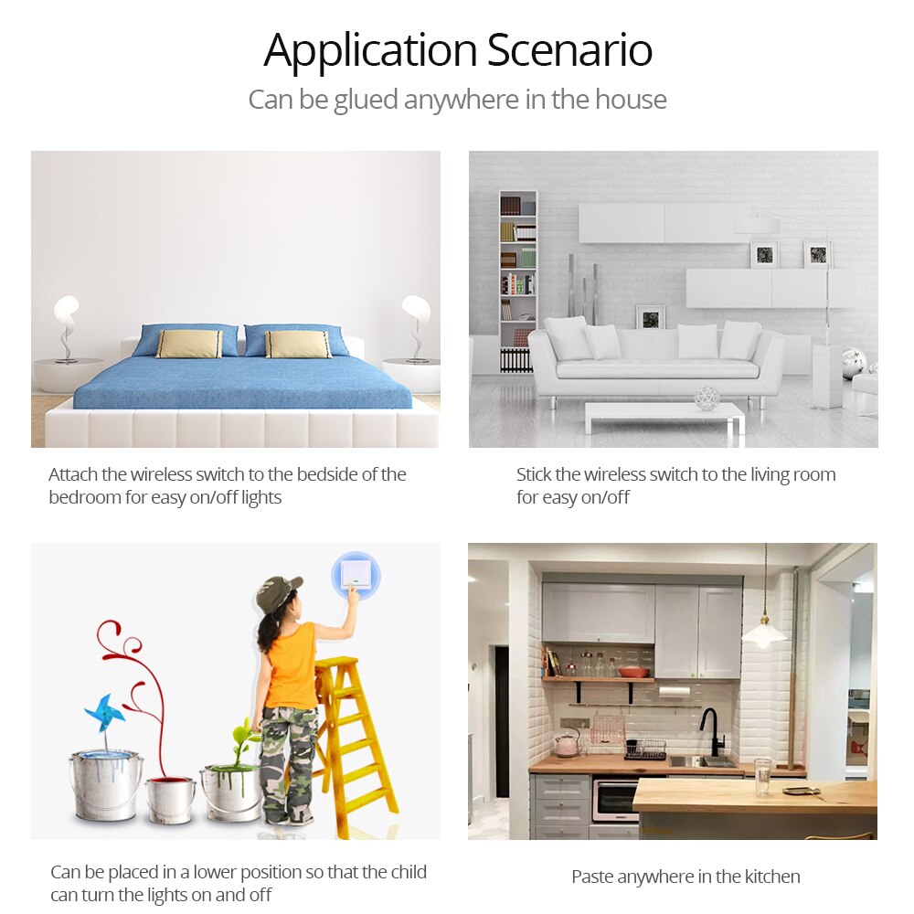 TISHRIC Wireless RF Remote Controller 433Mhz Transmitter Automation Modules For SONOFF RF/T1 EU/UK/4CH PRO/Bridge