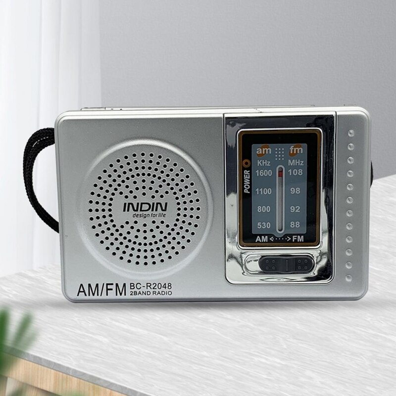Portable AM/FM Radio Pocket Size 2 Band Radio Player with Telescopic Antenna Built-in Speaker for Elder Parents AXFY