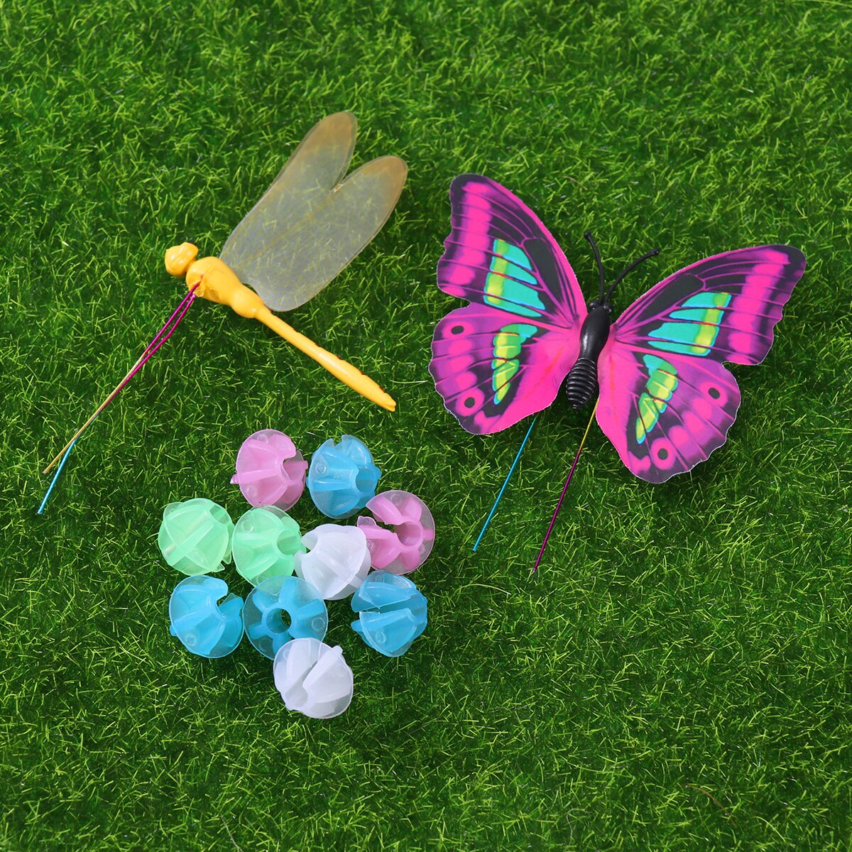 Dekoracje rowerowe 108 sztuk koła szprychy koraliki świetlny plastikowe okrągłe szprychy koralik 30 sztuk motyle klipy 6 sztuk ważki klipy