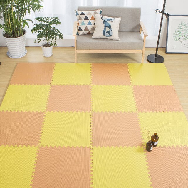 16 Pcs 30*30 Cm Baby Eva Foam Puzzel Speelkleed/Kids Tapijten Speelgoed Tapijt Voor Kinderen Baby oefening Vloertegels: yellow and orange