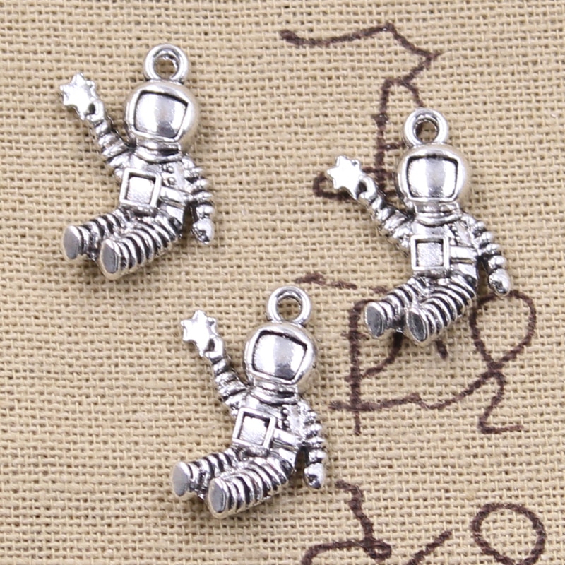 15 stücke Reize Raum Mann Universum Astronaut 22x18mm Antike Silber Farbe Überzogen Anhänger, sterben DIY Handgemachten Tibetischen finden