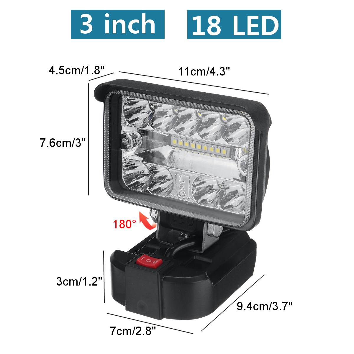 18v trådløse ledet lommelykter arbeidslys lommelykt til makita ledet lampe uten batteri usb utendørs nødlys søkelyset: 3 tommer 18 ledet