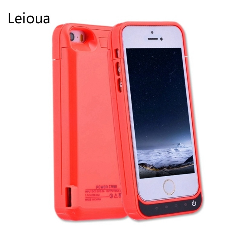 Leioua 4200 mAh Oplaadbare Ultra Slanke Batterij Case Voor Iphone 5 5c 5 s Se Power Bank Case Pack Opladen case Cover Opladen Case