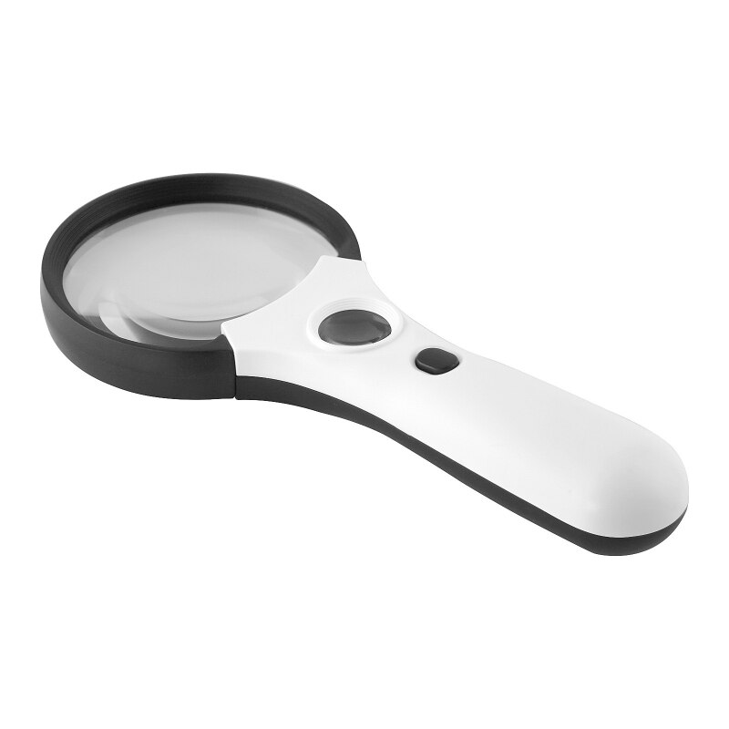 Handheld Magnifying Glass with 3 LED Light &amp; 1 UV Light 3X 45X Illuminated Magnify Lens for Seniors Reading Book Macular
