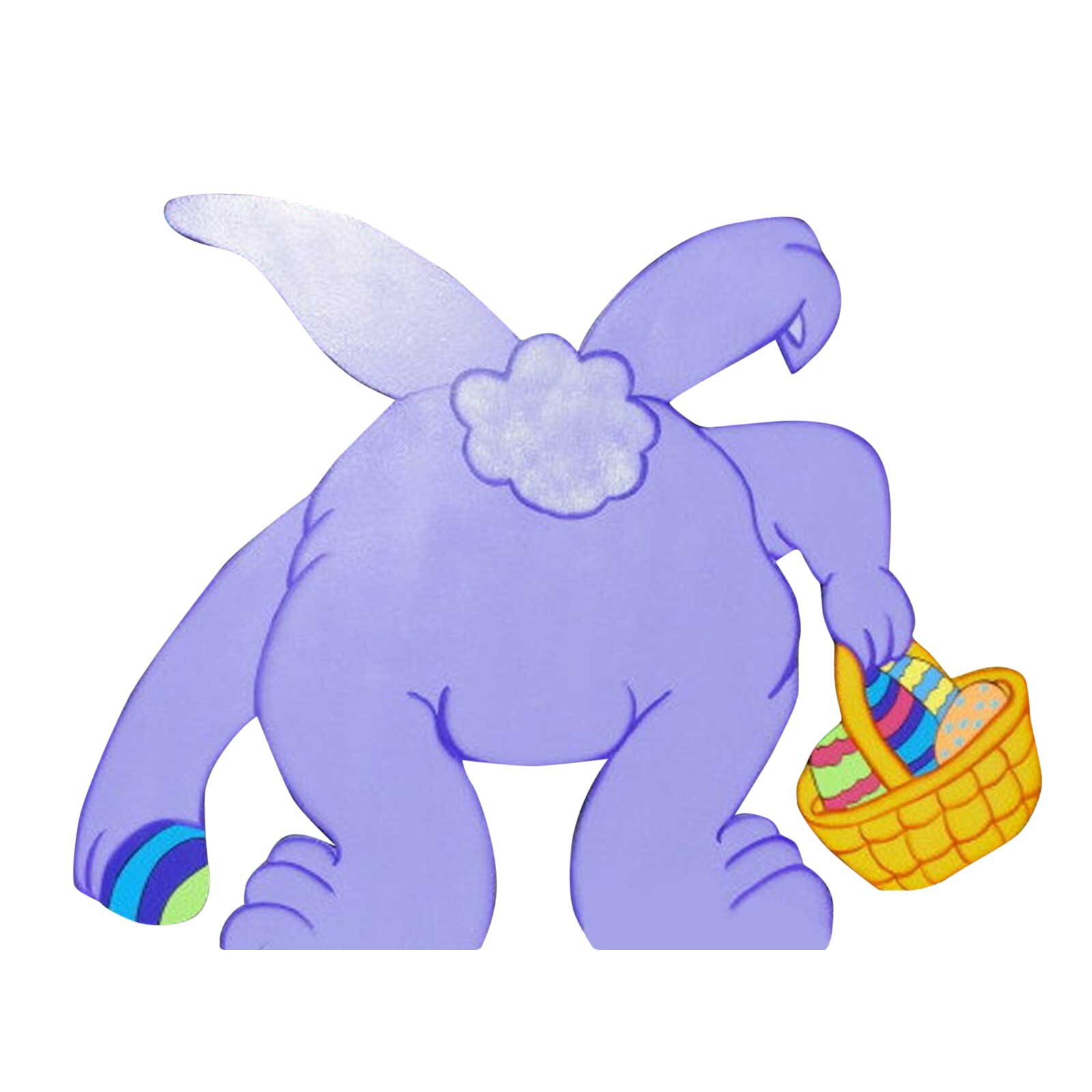 Wooden Easter Garden Decoration Bunny Rabbit Sign Home Lawn Yard Decor Art Sculpture Garden Statue Easter Spring Decoration tuin: PURPLE