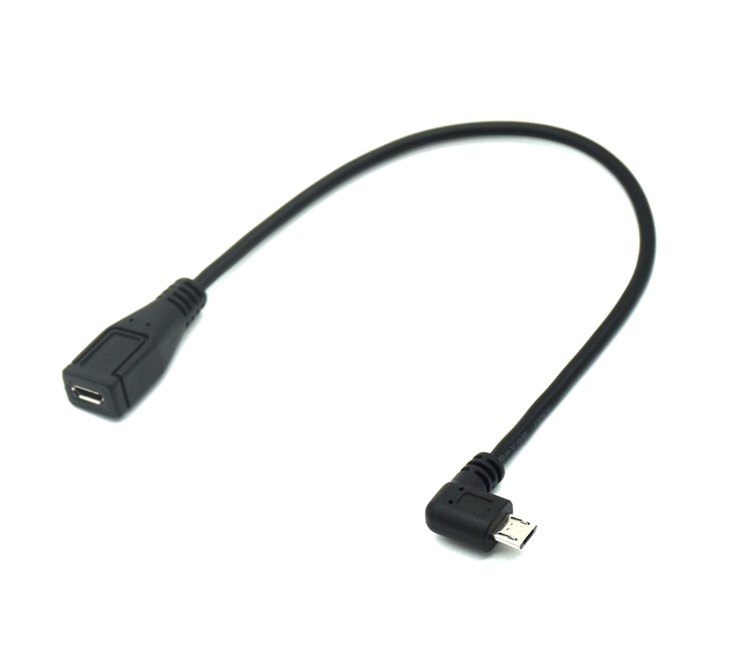Micro Usb 2.0 5Pin Man-vrouw Uitbreiding Connector Adapter Plug Connector 90 Graden Rechts &amp; Links &amp; Up &amp; Down Schuine 25Cm