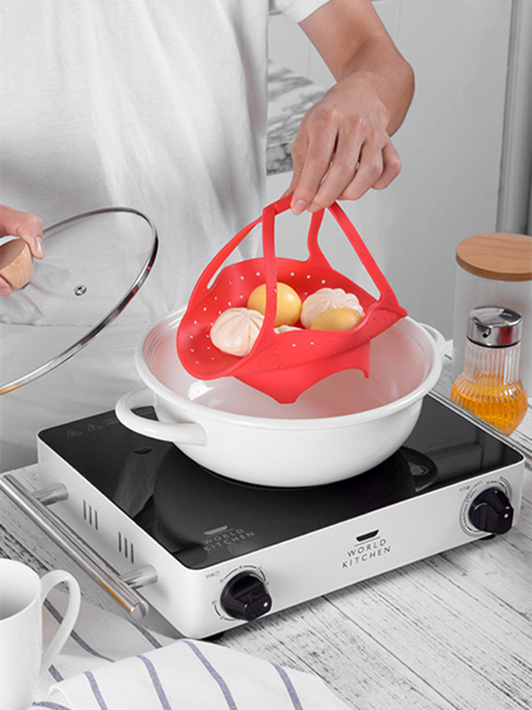 Fold Safe Multifunction Stove Useful dumpling Silicone Steamer Basket With Handles Kitchen Gadgets Kitchen Tool