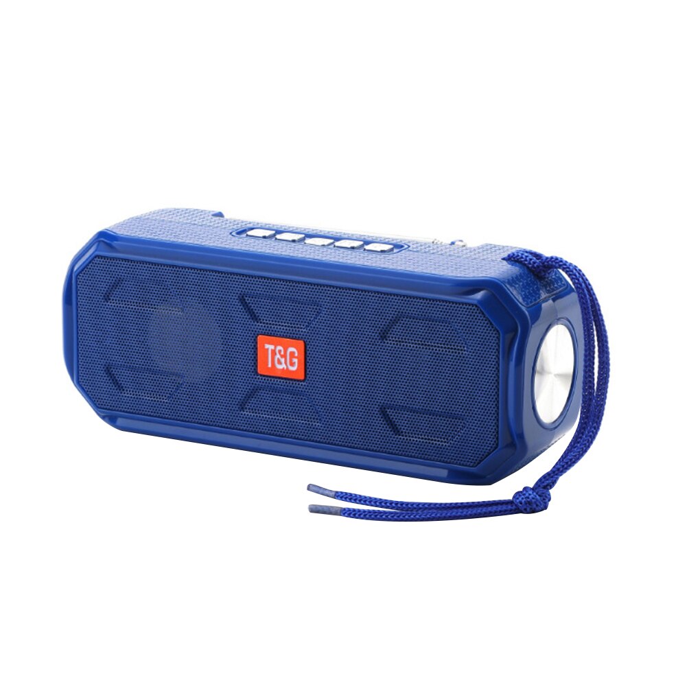 Portable Bluetooth-compatible Speaker Wireless Bass Column Outdoor USB Speakers Support AUX TF Subwoofer Loudspeaker: blue