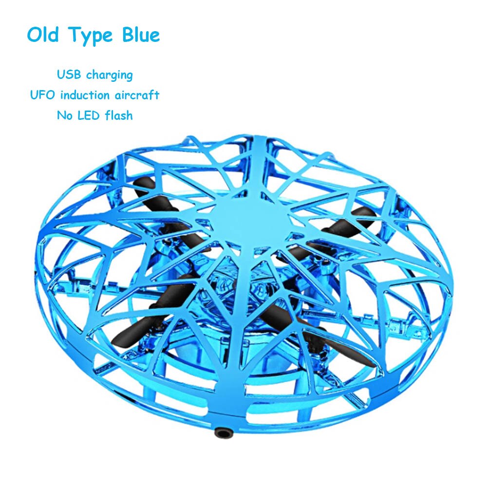 Ovni avion intelligent télécommande hélicoptère LED lumineux Mini hélicoptère UFO RC jouet de noël directe: old type blue