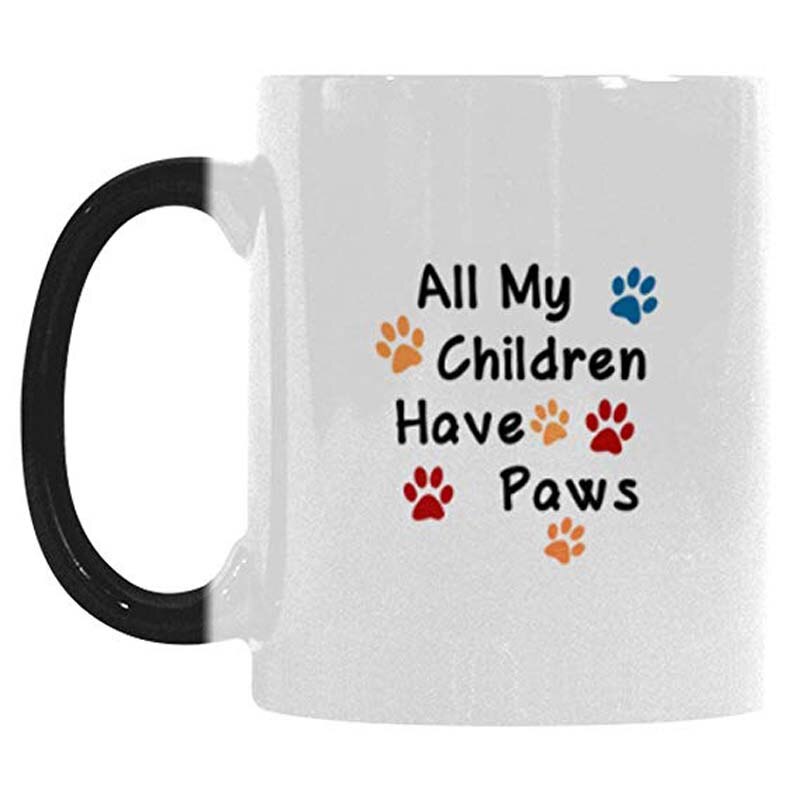 Al Mijn Kinderen Hebben Poten Print Warmtegevoelige Kleur Veranderende Beker, morphing Mok Thee Cup Grappig voor Moeder Vader Vrouwen Me: Default Title