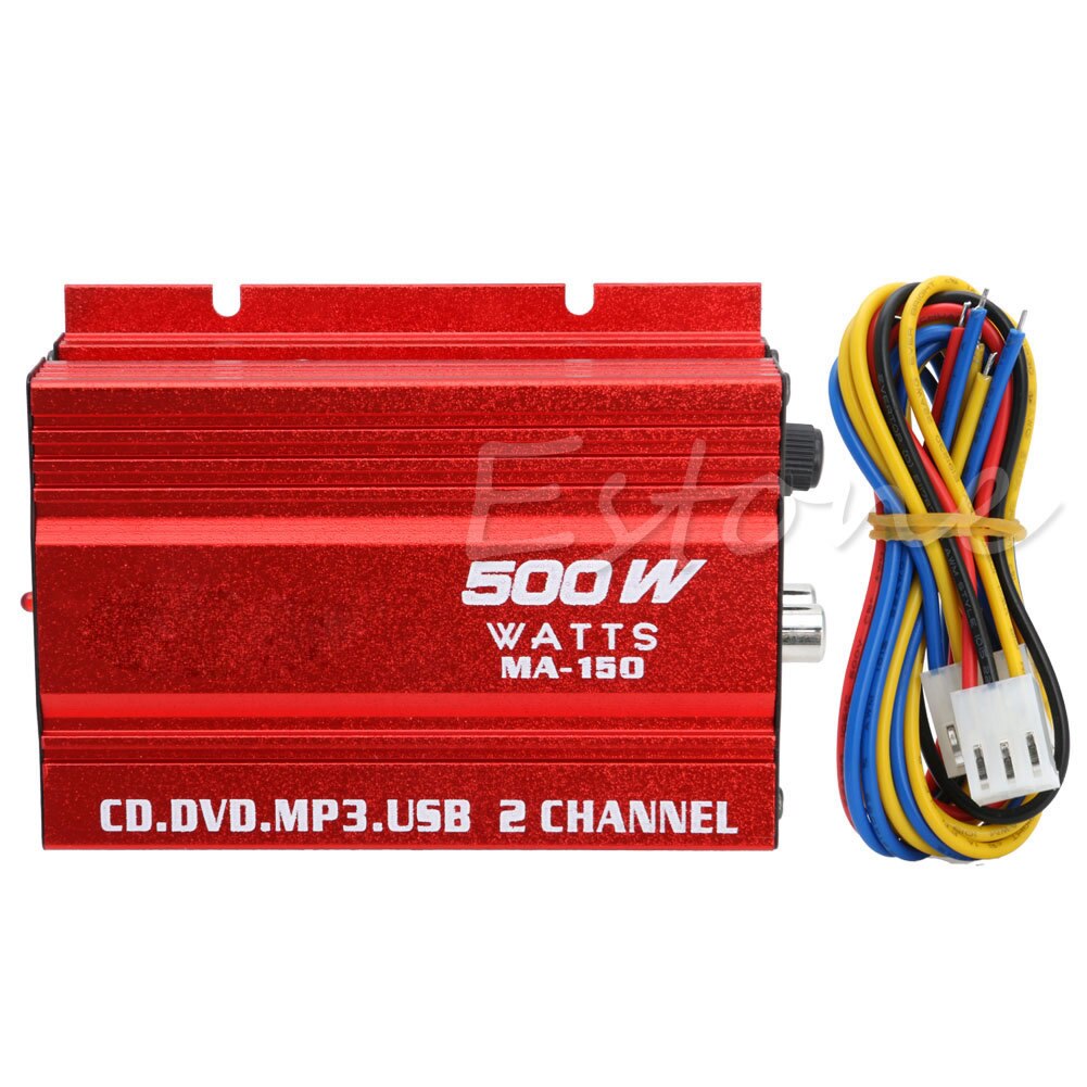 Mini Hi-Fi 500W 2 Channel Stereo Audio Amplifier For Car Auto Motorcycle