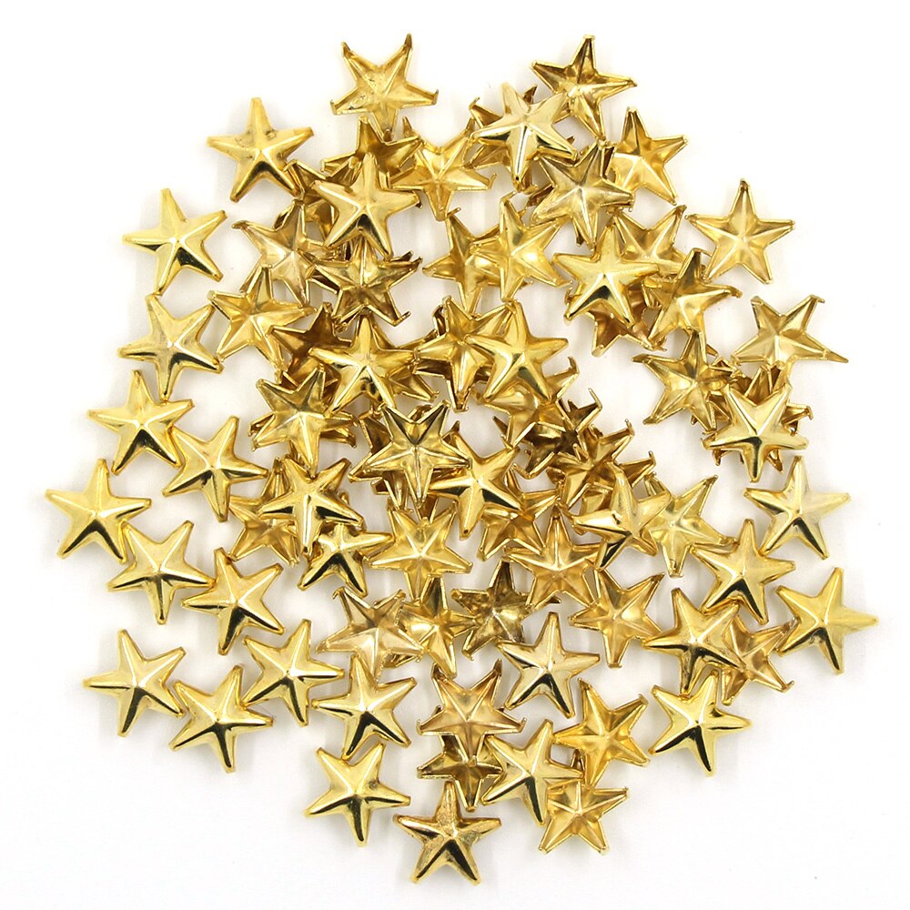 100Pcs Star Vorm Klinknagels Sliver Metalen 5 Klauwen Studs Ambachten Diy Voor Lederen 10 Mm Studs En Spikes Voor kleding Punk Accessoires