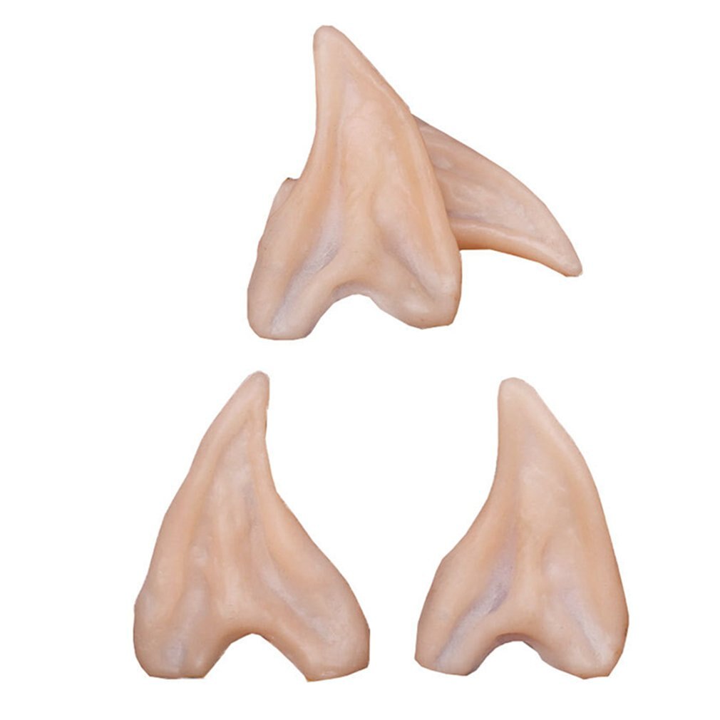 1Pair Christmas Dress Up Elf Ears Fairy Cosplay Accessories Halloween Festive Party Latex Soft Harmless False Ears Props
