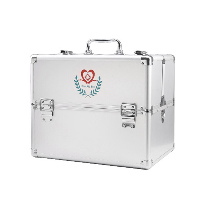 Household Medicine Cabinet Aluminum Alloy Double Open Multi-Layer Medicine Cabinet Wall-Mounted First Aid Storage Box B2: a