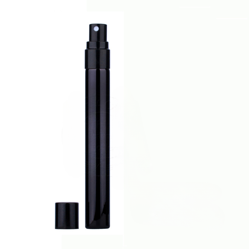 10ml bärbara parfymflaskor i glas, liten ficka, sprayflaska, mini-parfym, påfyllningsbar flaska, parfymflaskor i glas: Svart