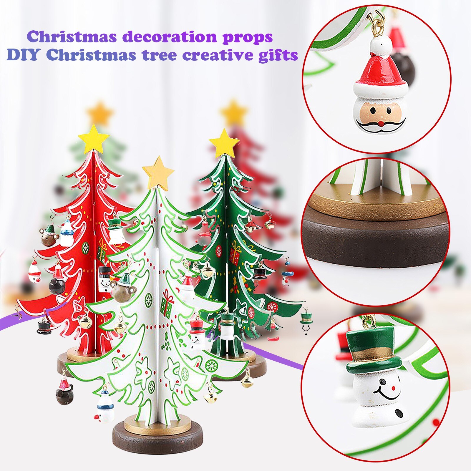 Wooden Christmas Tree Table Desktop Decoration Christmas Party diy christmas decoration Tree christmas Year's navidad