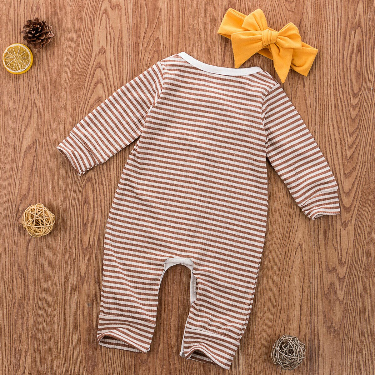 Citgeett Autunno Appena nato Del bambino Della Ragazza del Ragazzo unisex A Righe Pagliaccetto Lungo Maniche Della Tuta Abbigliamento Primavera Abiti Invernali