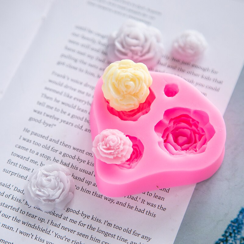Molde de silicona con forma de flor para jabón, moldes de forma redonda 3D de silicona segura FDA, DIY, accesorios para el hogar hechos a mano para herramientas de fabricación de jabón