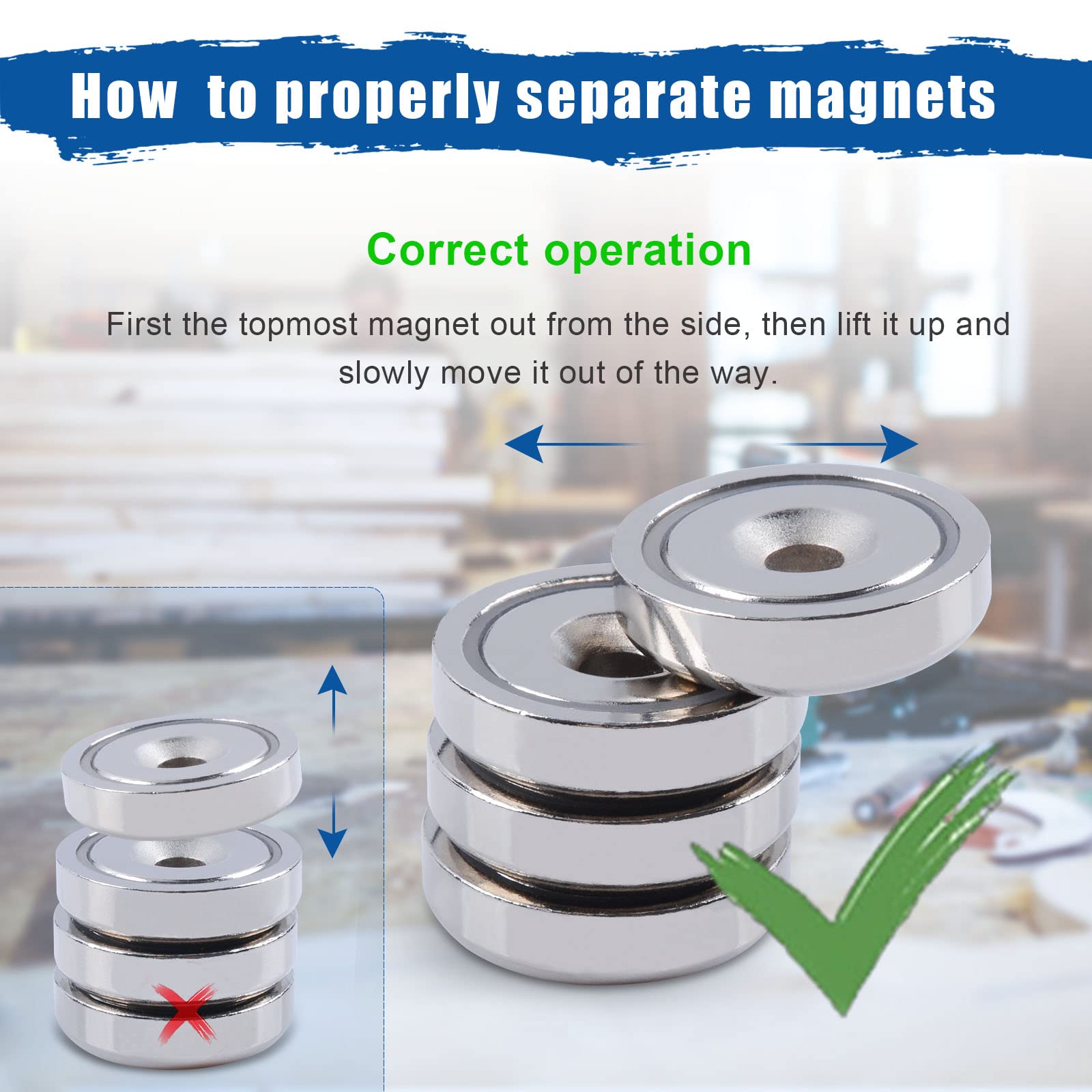 Countersunk Ring Hole Rare Earth Neodymium Magnets D16mm 20mm 25mm 32mm 36mm 42mm Strong Crafts Magnet N52 Salvage Magnets Parts