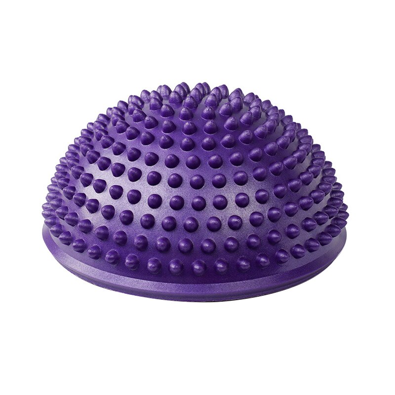 Yoga Ball Inflatable Massage Point Half Fit Ball Balance Trainer Stabilizer GYM Pilates Fitness Balancing Ball Kid Game Exercise: Purple