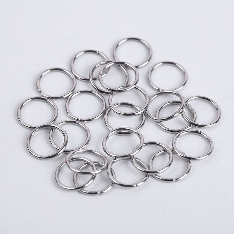 200 unids/lote de acero inoxidable anillos de salto abierto anillos de Split para la fabricación de la joyería DIY conector Accesorios: 1.2x12mm 50Pcs