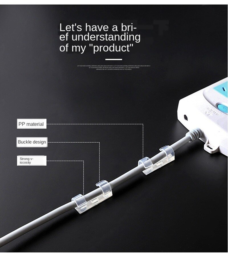 5/20Pcs Cable Organizer Cable Management Desktop & Workstation Cord Holder Abs Draad Manager Usb Opladen Datalijn spoelopwinder