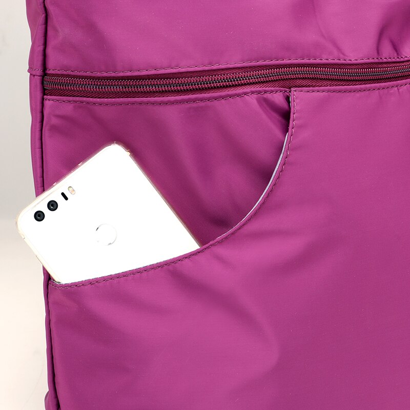 Bolso de hombro de nailon brillante para mujer, bolsa de viaje resistente al agua, gran capacidad, para mamá, Asa superior