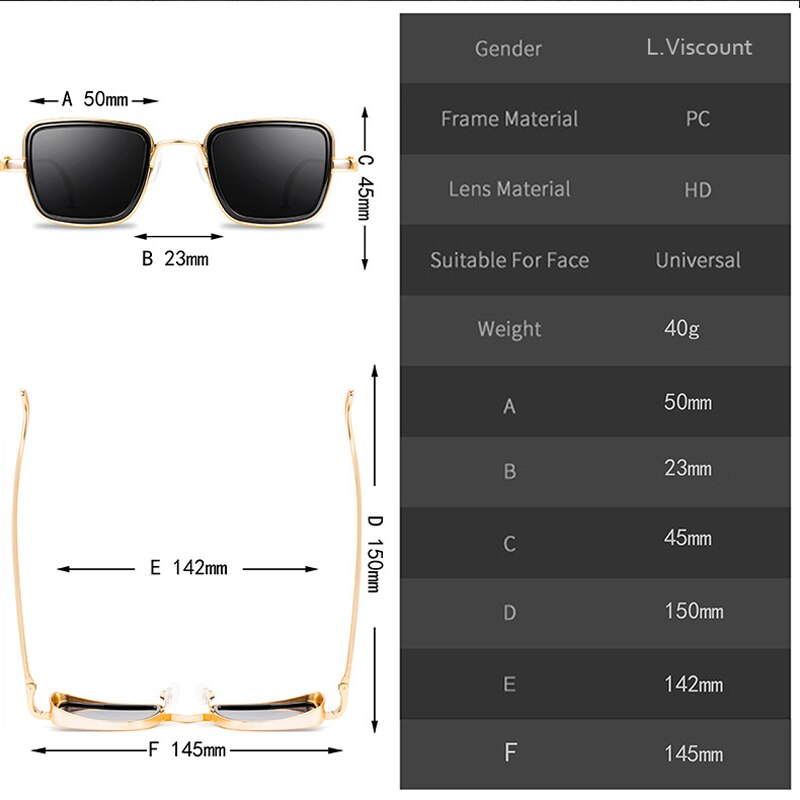 Lunettes de soleil polarisées carrées en métal pour hommes et femmes, monture classique, pour la conduite,  uv400 paires