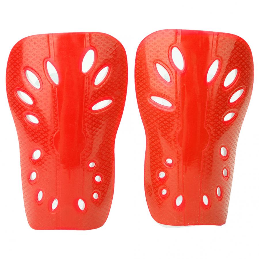 1 Pair Football Shin Pads Plastic Soccer Guards Leg Protector For Kids Adult Protective Gear Breathable Shin Guard 5 Colors Gear: Red