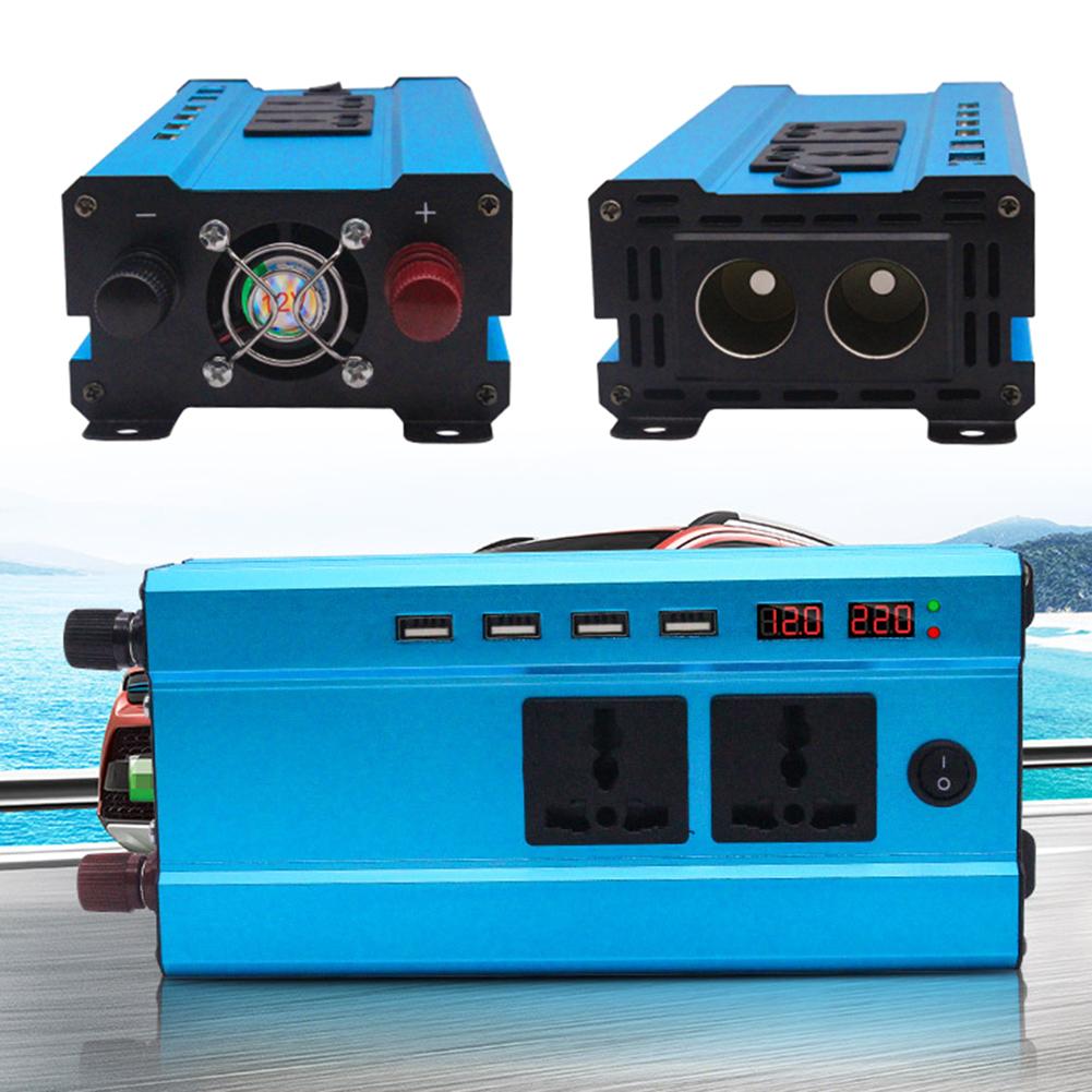 1200W Digitale Display Auto Omvormer Lader Dc Naar Ac Converter Met 4 Usb Automobiel Elektrische Accessoires
