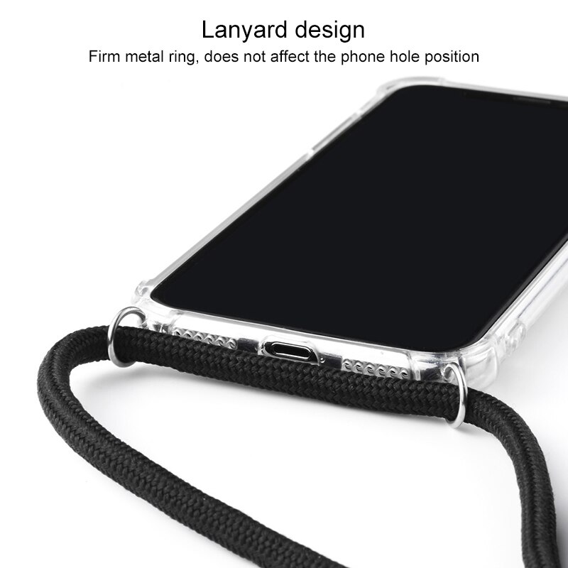 A quattro Angoli Anti-Caduta Trasparente TPU Cassa Del Telefono Mobile Con La Cordicella per il iPhone 11 Pro Max